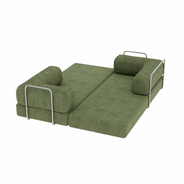 HomeRoots 94" Gray Chenille Modular Sleeper Sofa - Comfortable, Stylish, and Versatile for Any Space! 706810