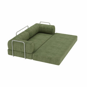 HomeRoots 94" Gray Chenille Modular Sleeper Sofa - Comfortable, Stylish, and Versatile for Any Space! 706810