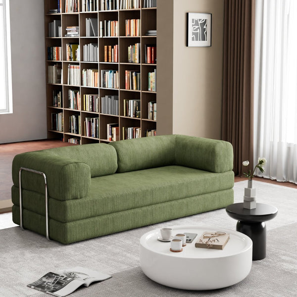 HomeRoots 94" Gray Chenille Modular Sleeper Sofa - Comfortable, Stylish, and Versatile for Any Space! 706810