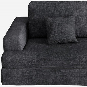 HomeRoots 94" White Chenille Modular Sleeper Sofa - Stylish Stainless Steel Frame with Toss Pillows & Comfort 706811