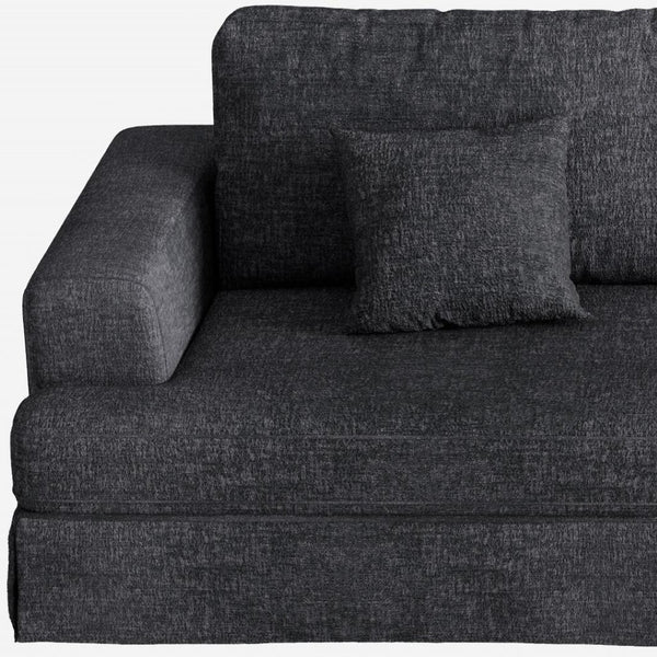 HomeRoots 94" White Chenille Modular Sleeper Sofa - Stylish Stainless Steel Frame with Toss Pillows & Comfort 706811