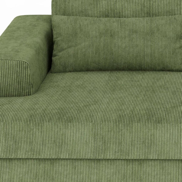 HomeRoots 93" Blue Chenille Modular Sleeper Sofa with Stainless Steel Frame & Stylish Toss Pillows for Comfort 706813