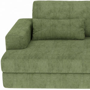 HomeRoots 93" Blue Chenille Modular Sleeper Sofa with Stainless Steel Frame & Stylish Toss Pillows for Comfort 706813