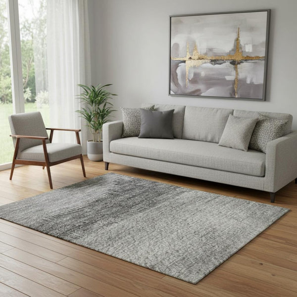 HomeRoots 8' Artichoke Green Striped Round Rug - Washable, UV Protected, Stain Resistant, Perfect for Homes! 706816