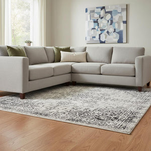 HomeRoots 9' X 12' Striped Artichoke Green & Gray Area Rug - Washable, UV Protected, Durable & Stylish Design 706818