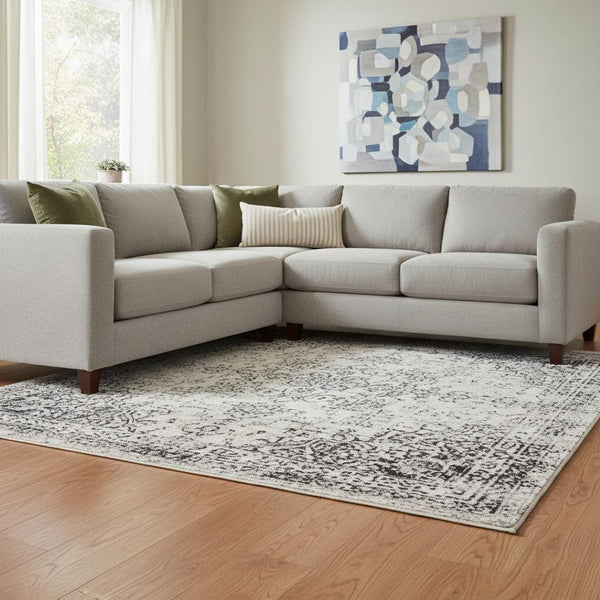 HomeRoots 9' X 12' Striped Artichoke Green & Gray Area Rug - Washable, UV Protected, Durable & Stylish Design 706818