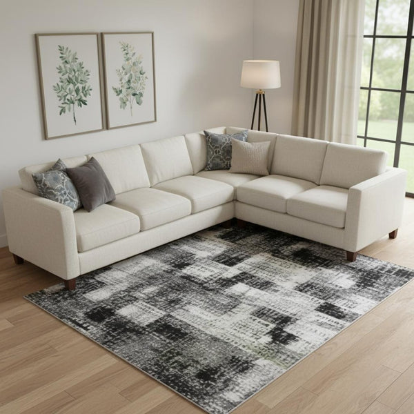 HomeRoots 10' X 14' Blush & Gray Striped Washable Area Rug – UV Protected, Stain-Resistant, Stylish & Durable 706825