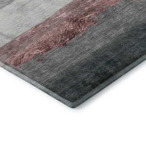 HomeRoots 10' X 14' Blush & Gray Striped Washable Area Rug – UV Protected, Stain-Resistant, Stylish & Durable 706825