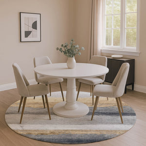 HomeRoots 8' X 10' Washable Gold and Gray Striped Area Rug - Stain-Resistant, UV-Protected, Family-Friendly Design 706829