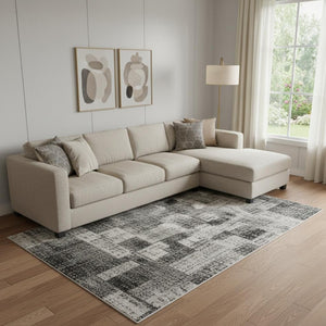 HomeRoots 10' X 14' Striped Lavender & Gray Area Rug - UV Protected, Washable, Durable for Family Living Spaces 706837