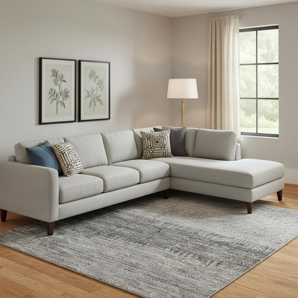 HomeRoots 10' Sky Blue and Gray Striped Washable Area Rug with UV Protection – Durable, Stylish, Easy-Care Design 706843
