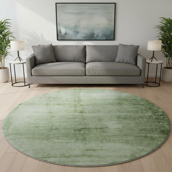 HomeRoots 8' X 10' Artichoke Green & Beige Washable Area Rug - Durable, UV-Protected, Modern Design for Homes 706847