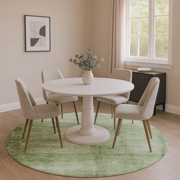 HomeRoots 8' X 10' Artichoke Green & Beige Washable Area Rug - Durable, UV-Protected, Modern Design for Homes 706847