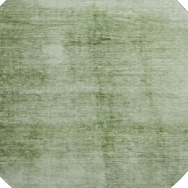 HomeRoots 8' X 10' Artichoke Green & Beige Washable Area Rug - Durable, UV-Protected, Modern Design for Homes 706847