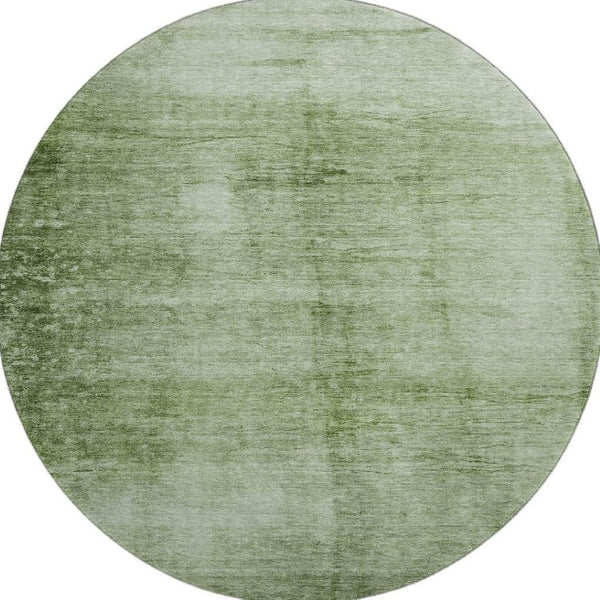 HomeRoots 8' X 10' Artichoke Green & Beige Washable Area Rug - Durable, UV-Protected, Modern Design for Homes 706847