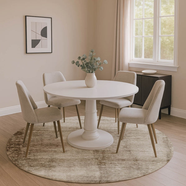 HomeRoots 8' X 10' Beige And Brown Abstract Area Rug – Durable, Washable, UV Protected, Non-Slip for Busy Homes! 706853