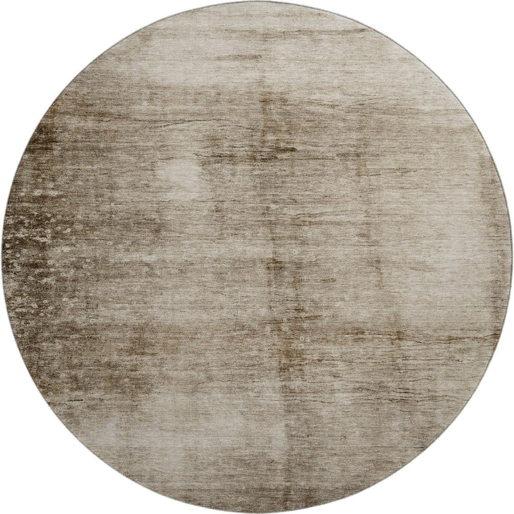 HomeRoots 8' X 10' Beige And Brown Abstract Area Rug – Durable, Washable, UV Protected, Non-Slip for Busy Homes! 706853