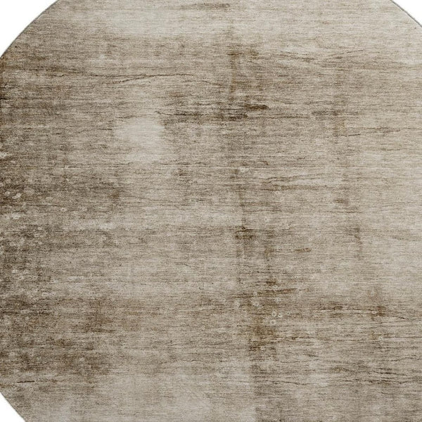HomeRoots 8' X 10' Beige And Brown Abstract Area Rug – Durable, Washable, UV Protected, Non-Slip for Busy Homes! 706853