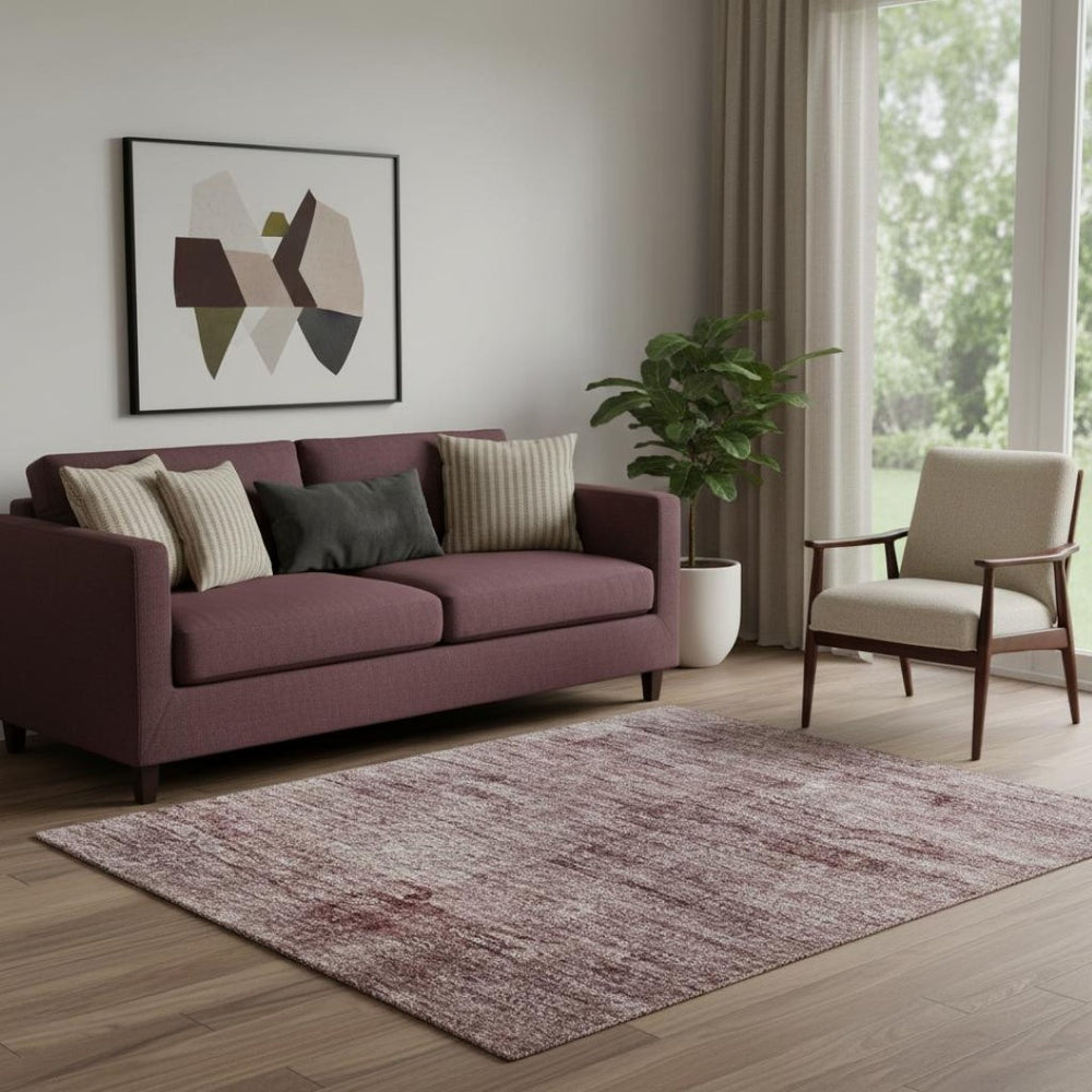 HomeRoots 8' Blush and Pink Abstract Round Rug - Washable, UV-Protected, Kid & Pet-Friendly Elegance! 706858