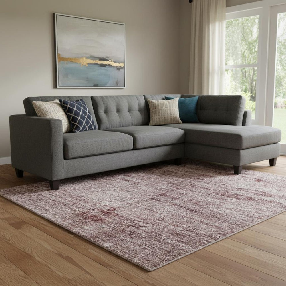 HomeRoots 9' X 12' Blush & Pink Abstract Washable Area Rug – Durable, UV Protected & Ideal for Busy Homes! 706860