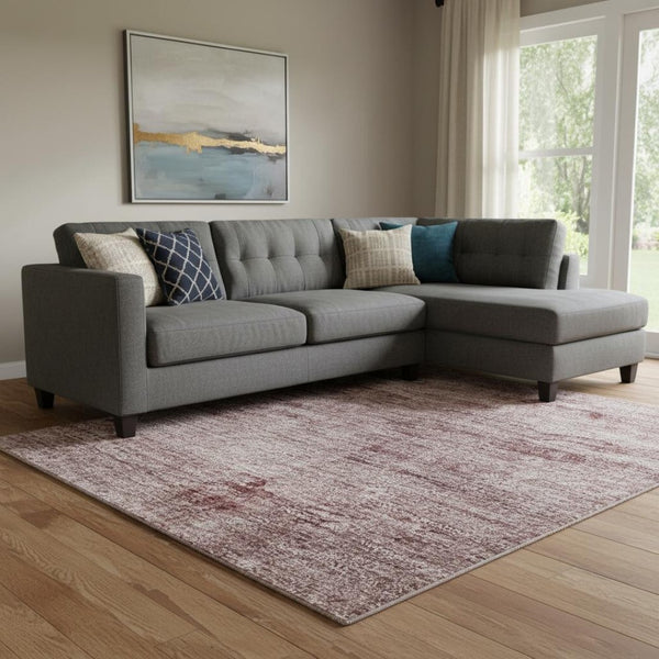 HomeRoots 9' X 12' Blush & Pink Abstract Washable Area Rug – Durable, UV Protected & Ideal for Busy Homes! 706860