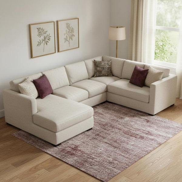 HomeRoots 10' X 14' Blush and Pink Abstract Area Rug - Washable, UV Protected, Modern Design for Any Space 706861