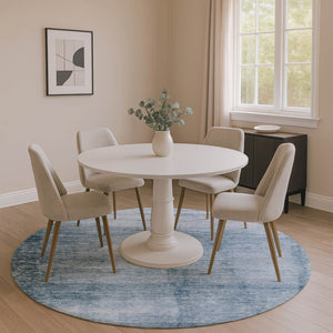 HomeRoots 8' X 10' Washable Denim Blue & Sky Blue Abstract Area Rug with UV Protection for Busy Homes 706865