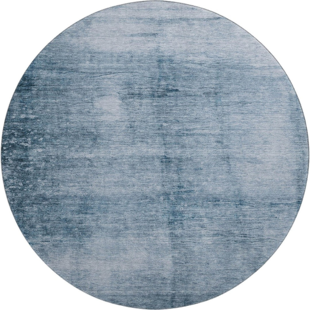 HomeRoots 8' X 10' Washable Denim Blue & Sky Blue Abstract Area Rug with UV Protection for Busy Homes 706865