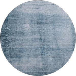 HomeRoots 8' X 10' Washable Denim Blue & Sky Blue Abstract Area Rug with UV Protection for Busy Homes 706865