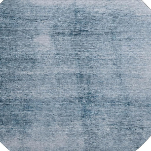 HomeRoots 8' X 10' Washable Denim Blue & Sky Blue Abstract Area Rug with UV Protection for Busy Homes 706865