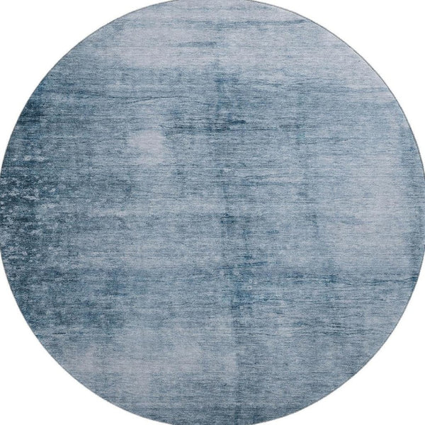 HomeRoots 8' X 10' Washable Denim Blue & Sky Blue Abstract Area Rug with UV Protection for Busy Homes 706865
