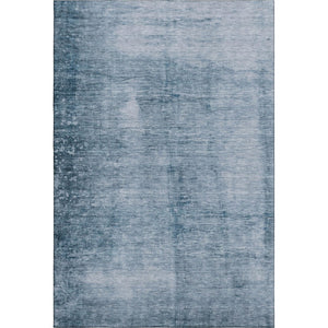HomeRoots 9' X 12' Washable Denim Blue & Sky Blue Abstract Area Rug with UV Protection for Modern Spaces 706866