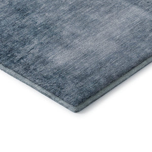 HomeRoots 9' X 12' Washable Denim Blue & Sky Blue Abstract Area Rug with UV Protection for Modern Spaces 706866