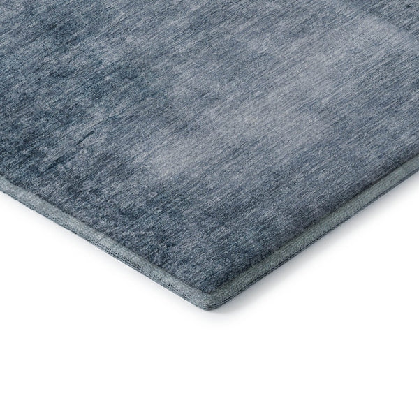 HomeRoots 9' X 12' Washable Denim Blue & Sky Blue Abstract Area Rug with UV Protection for Modern Spaces 706866