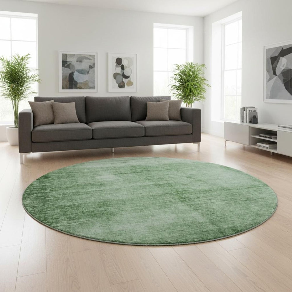 HomeRoots 8' X 10' Green and Beige Abstract Washable Area Rug - Durable, UV-Protected, Stain-Resistant Design! 706871