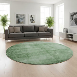 HomeRoots 8' X 10' Green and Beige Abstract Washable Area Rug - Durable, UV-Protected, Stain-Resistant Design! 706871