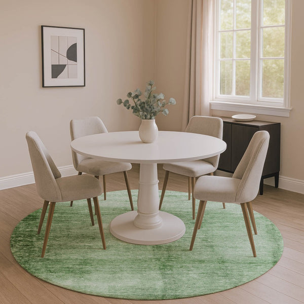 HomeRoots 8' X 10' Green and Beige Abstract Washable Area Rug - Durable, UV-Protected, Stain-Resistant Design! 706871