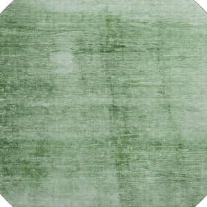 HomeRoots 8' X 10' Green and Beige Abstract Washable Area Rug - Durable, UV-Protected, Stain-Resistant Design! 706871