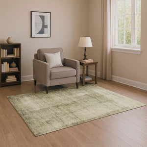 HomeRoots 10' X 14' Khaki and Beige Abstract Area Rug - Washable, UV Protected, Stain Resistant & Durable Design 706879