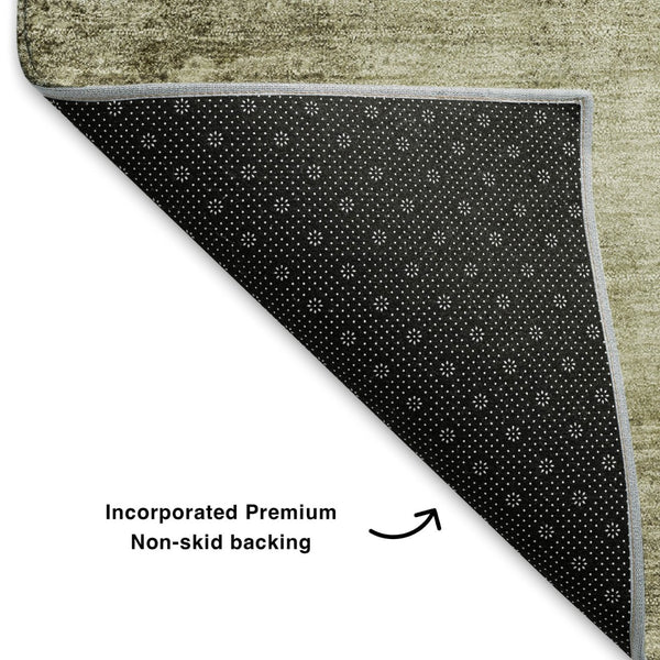 HomeRoots 10' X 14' Khaki and Beige Abstract Area Rug - Washable, UV Protected, Stain Resistant & Durable Design 706879