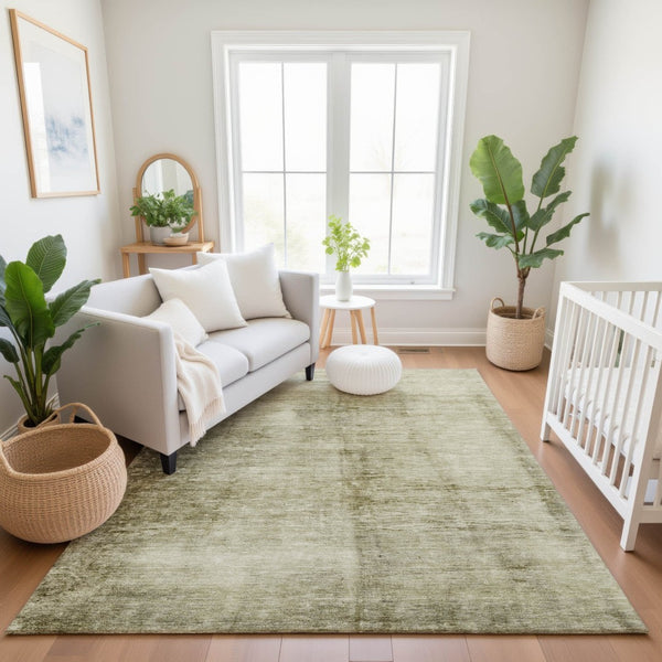 HomeRoots 10' X 14' Khaki and Beige Abstract Area Rug - Washable, UV Protected, Stain Resistant & Durable Design 706879