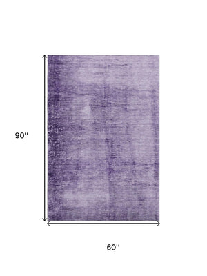 HomeRoots 8' Purple & Lavender Abstract Round Rug - Washable, UV-Protected, Stain-Resistant, Non-Slip Design! 706882