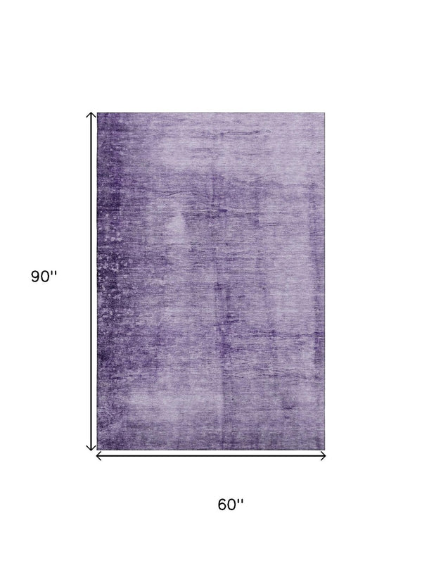 HomeRoots 8' Purple & Lavender Abstract Round Rug - Washable, UV-Protected, Stain-Resistant, Non-Slip Design! 706882