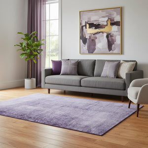 HomeRoots 8' Purple & Lavender Abstract Round Rug - Washable, UV-Protected, Stain-Resistant, Non-Slip Design! 706882