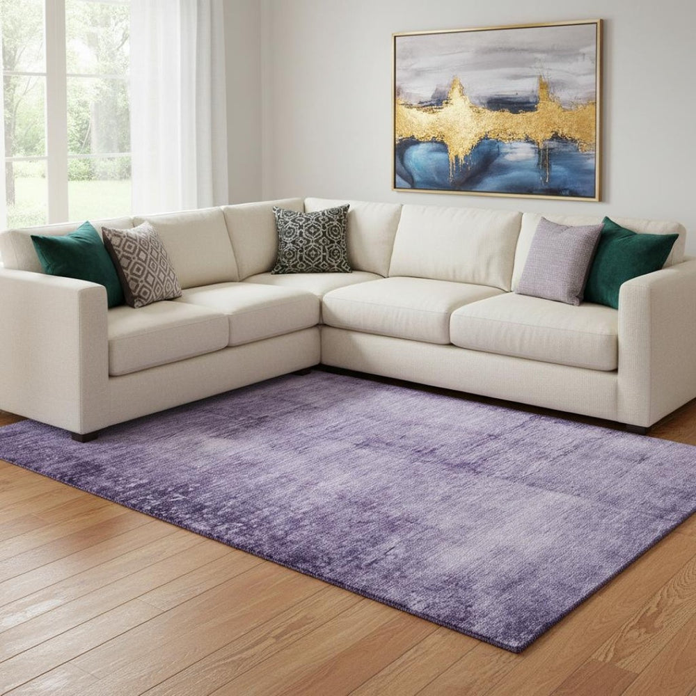 HomeRoots 9' X 12' Modern Purple & Lavender Abstract Area Rug - Washable, Stain Resistant, UV Protected Design 706884