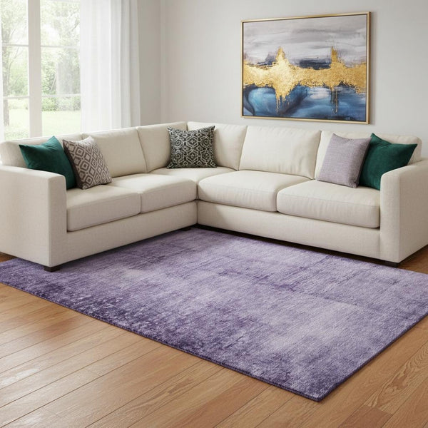 HomeRoots 9' X 12' Modern Purple & Lavender Abstract Area Rug - Washable, Stain Resistant, UV Protected Design 706884