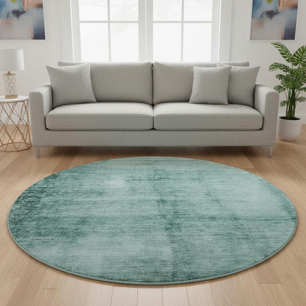 HomeRoots 8' X 10' Vibrant Teal & Aqua Abstract Washable Area Rug with UV Protection for Modern Spaces 706889