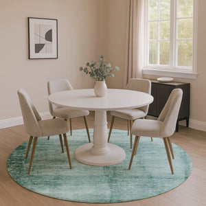 HomeRoots 8' X 10' Vibrant Teal & Aqua Abstract Washable Area Rug with UV Protection for Modern Spaces 706889