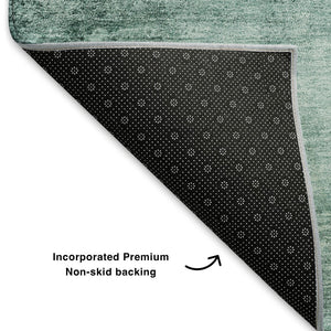 HomeRoots 8' X 10' Vibrant Teal & Aqua Abstract Washable Area Rug with UV Protection for Modern Spaces 706889