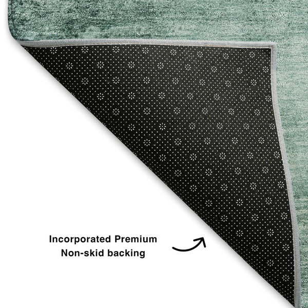 HomeRoots 8' X 10' Vibrant Teal & Aqua Abstract Washable Area Rug with UV Protection for Modern Spaces 706889